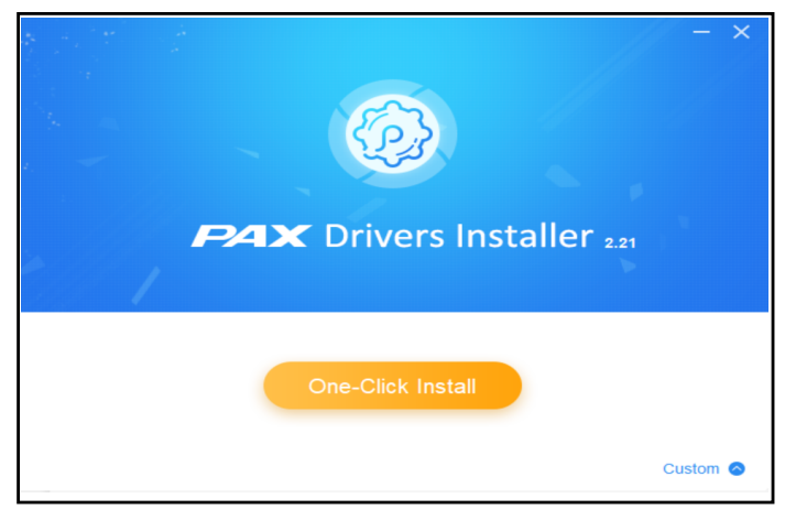 PAX driver installation will be prompted. Click on One-Click Install to proceed.