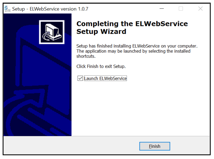 The ELWebService installation will conclude and be ready to use.